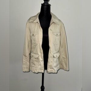 Petite Sophisticate Utility Jacket in Cream/Light Khaki